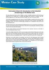Information Sheet 3A: Introduction to the Industrial Archaeology of the Meldon Area