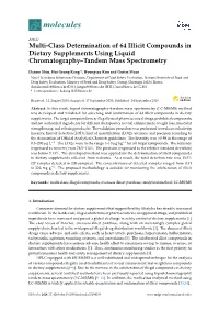 Multi-Class Determination of 64 Illicit Compounds in Dietary Supplements Using Liquid Chromatography–Tandem Mass Spectrometry