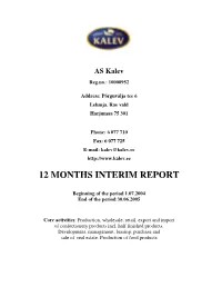 12 Months Interim Report