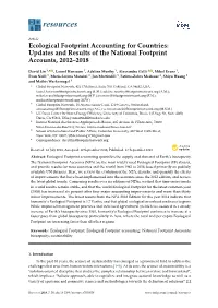 Ecological Footprint Accounting for Countries: Updates and Results of the National Footprint Accounts, 2012–2018