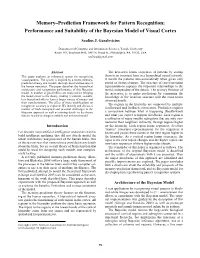 Memory-Prediction Framework for Pattern Recognition: Performance