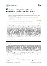 Modeling and Management Big Data in Databases—A Systematic Literature Review