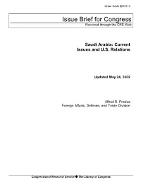Saudi Arabia: Current Issues and U.S