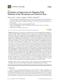 Evaluation of Approaches for Mapping Tidal Wetlands of the Chesapeake and Delaware Bays