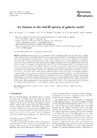 Ice Features in the Mid-IR Spectra of Galactic Nuclei?
