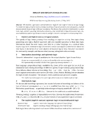 Implicit and Explicit Stances in Logic
