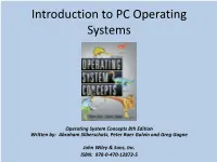 Introduction to PC Operating Systems