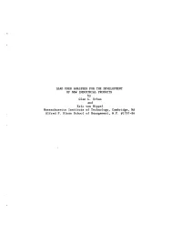 LEAD USER ANALYSES for the DEVELOPMENT of NEW INDUSTRIAL PRODUCTS by Glen L