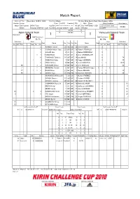 Official Match Report