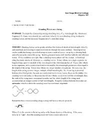 Standing Waves on a String PURPOSE