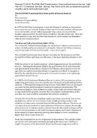 The Perth Rail Transformation: Some Political Lessons Learned, Light Rail 2011 Conference