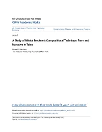 A Study of Nikolai Medtner's Compositional Technique: Form and Narrative in Tales