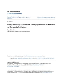 Demagogic Rhetoric As an Attack on Democratic Institutions