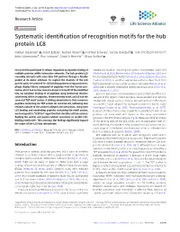 Systematic Identification of Recognition Motifs for the Hub Protein