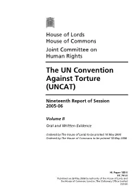 The UN Convention Against Torture (UNCAT)