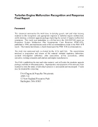 Turbofan Engine Malfunction Recognition and Response Final Report