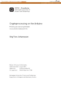 Cryptoprocessing on the Arduino