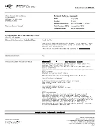 Cytogenomic SNP Microarray - Fetal ARUP Test Code 2002366 Maternal Contamination Study Fetal Spec Fetal Cells