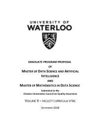 MASTER of DATA SCIENCE and ARTIFICIAL INTELLIGENCE and MASTER of MATHEMATICS in DATA SCIENCE Submitted to the Ontario Universities Council on Quality Assurance