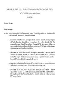 ON LINE Programma Mostra Di Venezia
