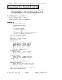 Supersymmetric Particle Searches