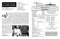 2Nd Sunday of Easter Divine Mercy Sunday