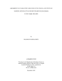 Assessment of Character Variation in the Crania and Teeth Of