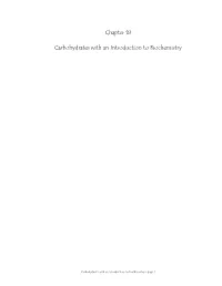 Biochemistry Intro and Carbohydrates