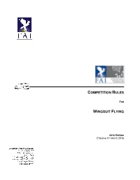 Competition Rules Wingsuit Flying
