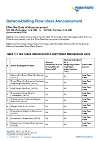 Flow Class Announcement Transaction