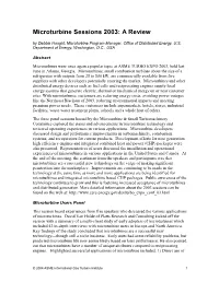 Microturbine Sessions 2003: a Review