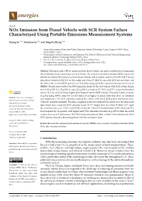 Nox Emission from Diesel Vehicle with SCR System Failure Characterized Using Portable Emissions Measurement Systems