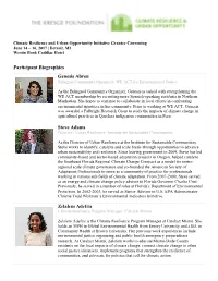Participant Biographies Genesis Abreu Steve Adams Zelalem Adefris