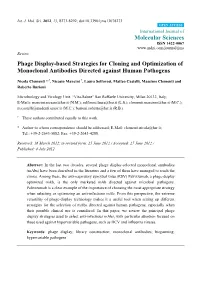 Phage Display-Based Strategies for Cloning and Optimization of Monoclonal Antibodies Directed Against Human Pathogens