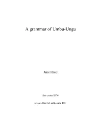 A Grammar of Umbu-Ungu