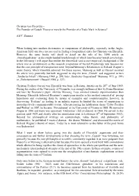Christian Von Ehrenfels – the Founder of Gestalt Theory Or Merely the Provider of a Trade Mark in Science?