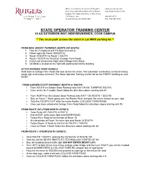 Directions to State Operator Training Center