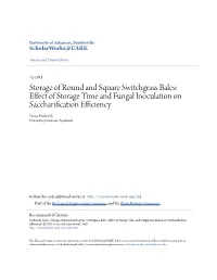 Effect of Storage Time and Fungal Inoculation on Saccharification Efficiency Noaa Frederick University of Arkansas, Fayetteville