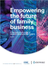 Empowering the Future of Family Business a Four-Part Article Series of Research-Based Practical Insights