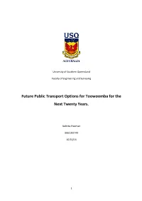 Future Public Transport Options for Toowoomba for the Next Twenty Years
