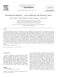 Modeling Biocomplexity E Actors, Landscapes and Alternative Futures