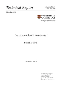 Provenance-Based Computing