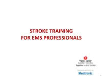 Stroke Training for EMS Professionals (PDF)