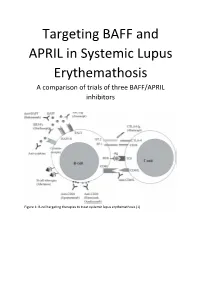Targeting BAFF and APRIL in Systemic Lupus Erythemathosis a Comparison of Trials of Three BAFF/APRIL Inhibitors