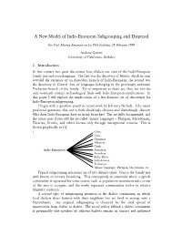 A New Model of Indo–European Subgrouping and Dispersal