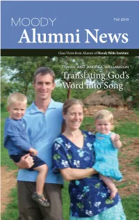 Alumni News Class Notes from Alumni of Moody Bible Institute