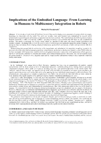 From Learning in Humans to Multisensory Integration in Robots