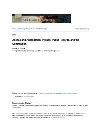 Privacy, Public Records, and the Constitution
