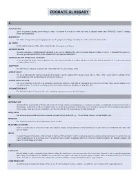 Probate Glossary