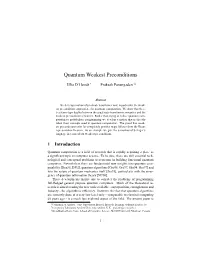Quantum Weakest Preconditions